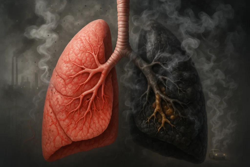 What Happens Inside Human Lungs When You Breathe Air Containing Pollution Or Smoke Regularly